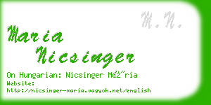 maria nicsinger business card